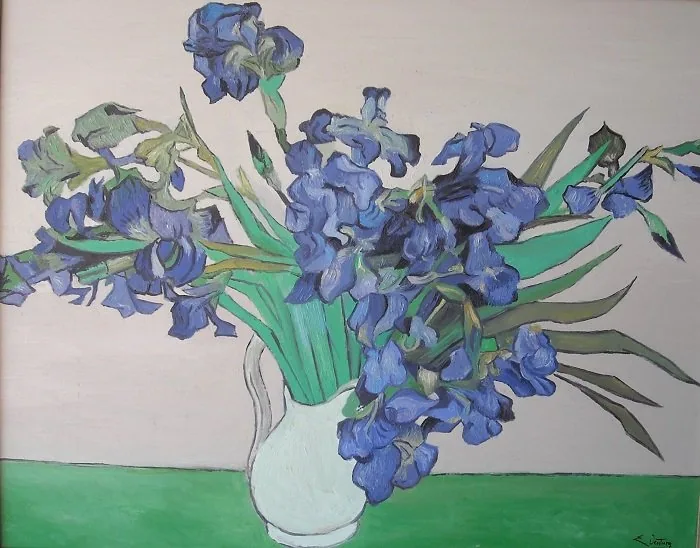 Vaso con iris (da Van Gogh), opera di Emilio Ventura