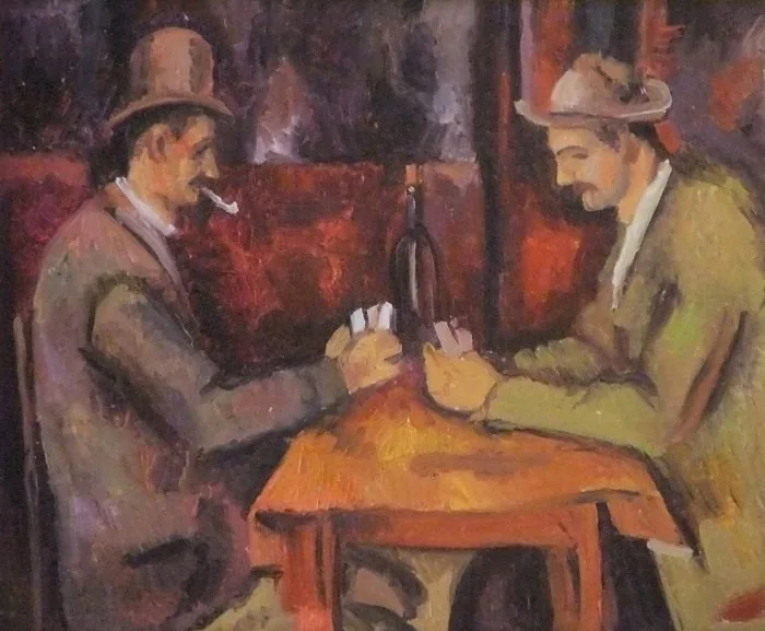 Giocatori di carte di cezanne, opera di Emilio Ventura