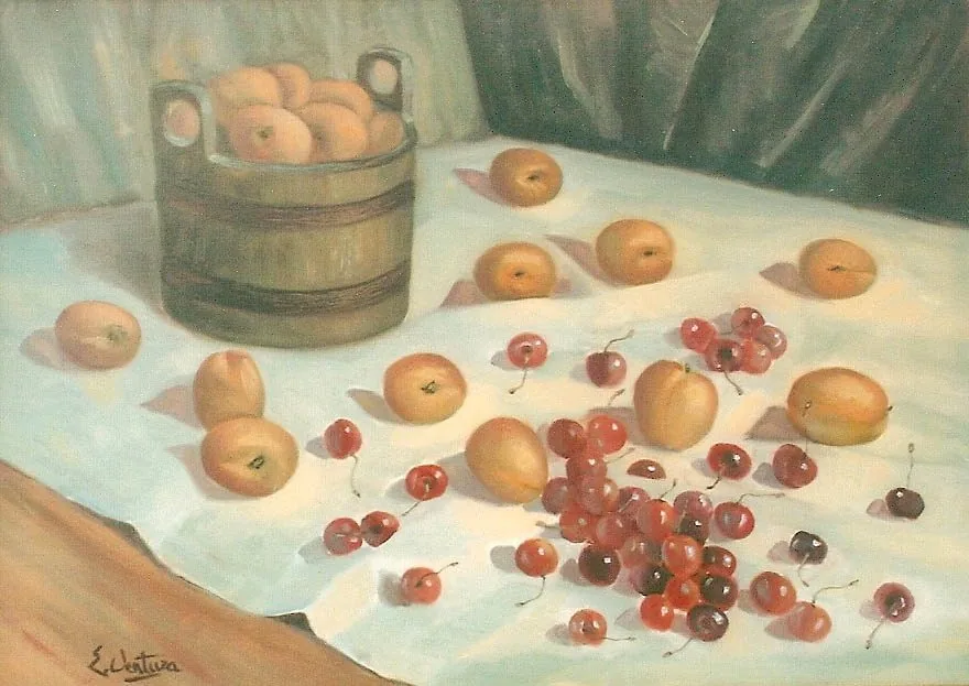 Albicocche ciliegie, opera di Emilio Ventura