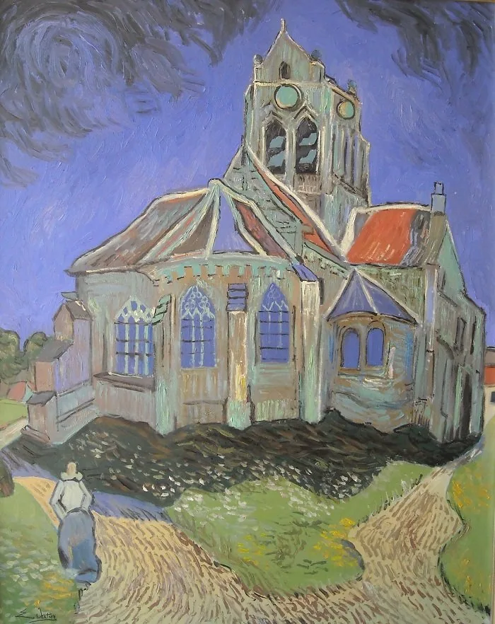Chiesa di auvers van gogh, opera di Emilio Ventura