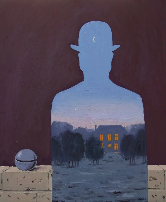 Il donatore felice da magritte, opera di Emilio Ventura