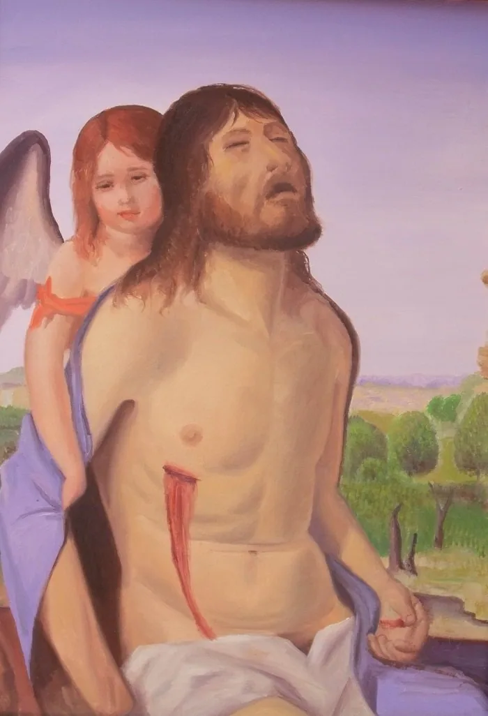 Cristo sorretto da un angelo di antonello da messina, opera di Emilio Ventura