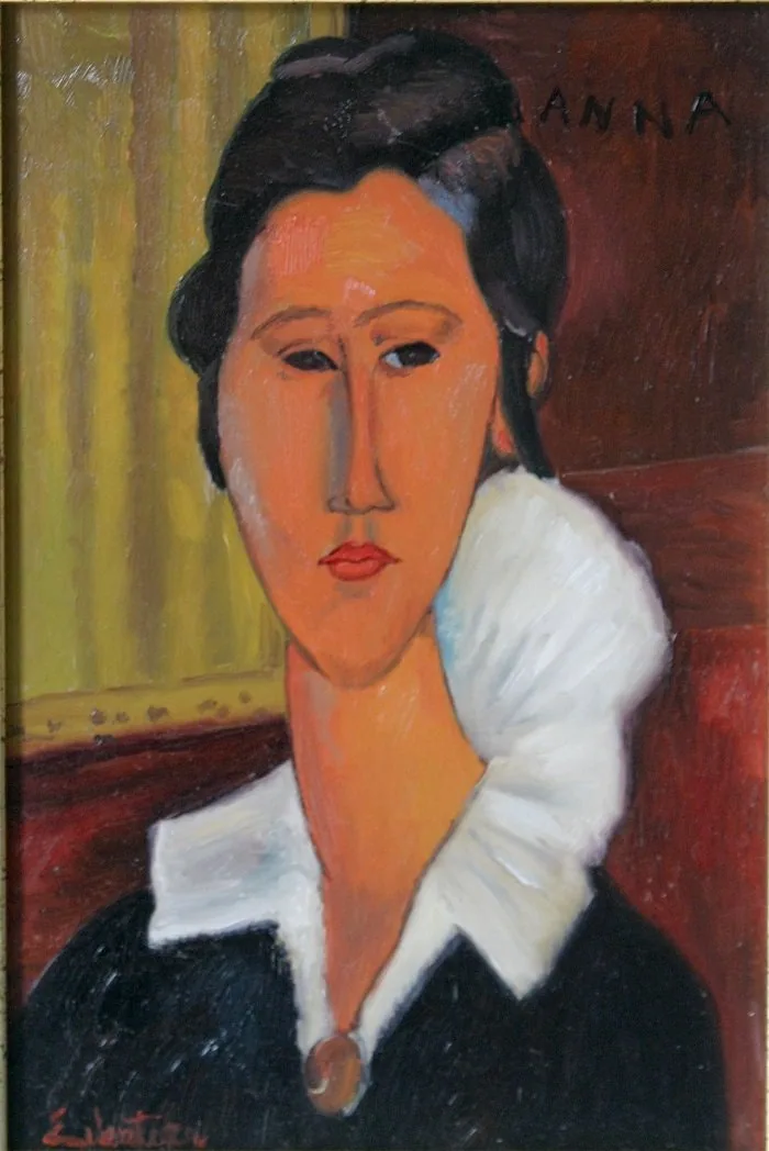 Hanka zborowska di modigliani olio su tavoletta, opera di Emilio Ventura
