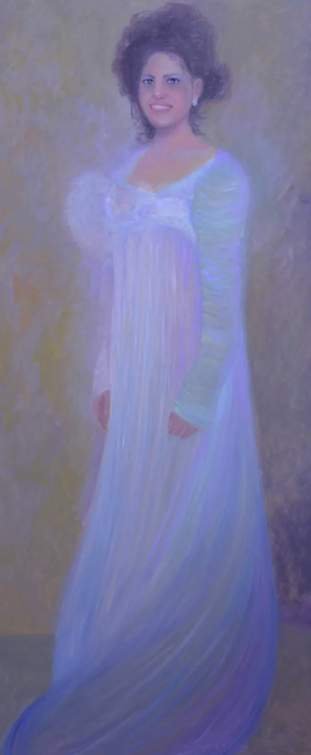 Ritratto di Marilisa, sorella di Emilio Ventura, inserita in un quadro nello stile di Gustav Klimt