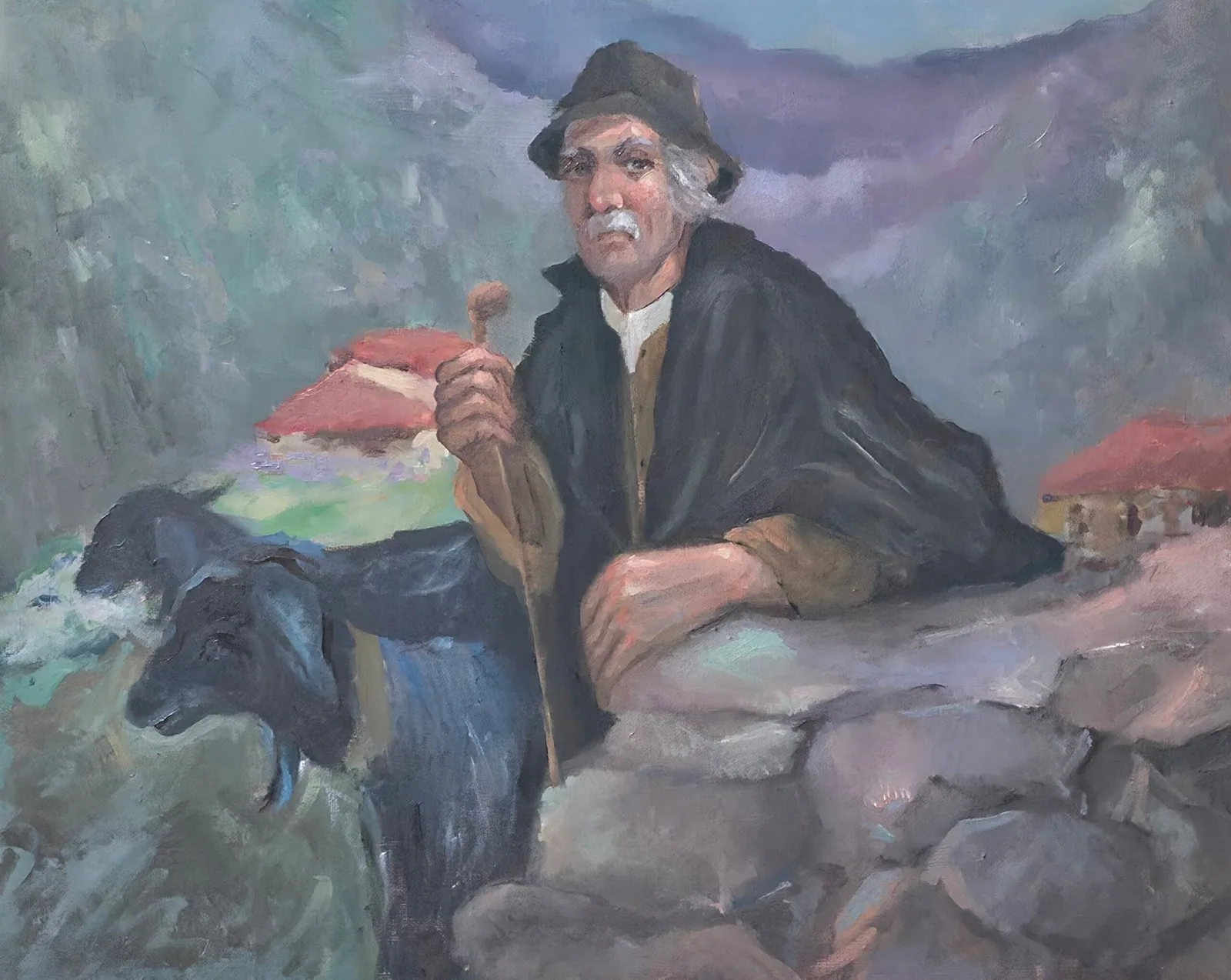 Vecchio pastore omaggio al mio maestro, opera di Emilio Ventura